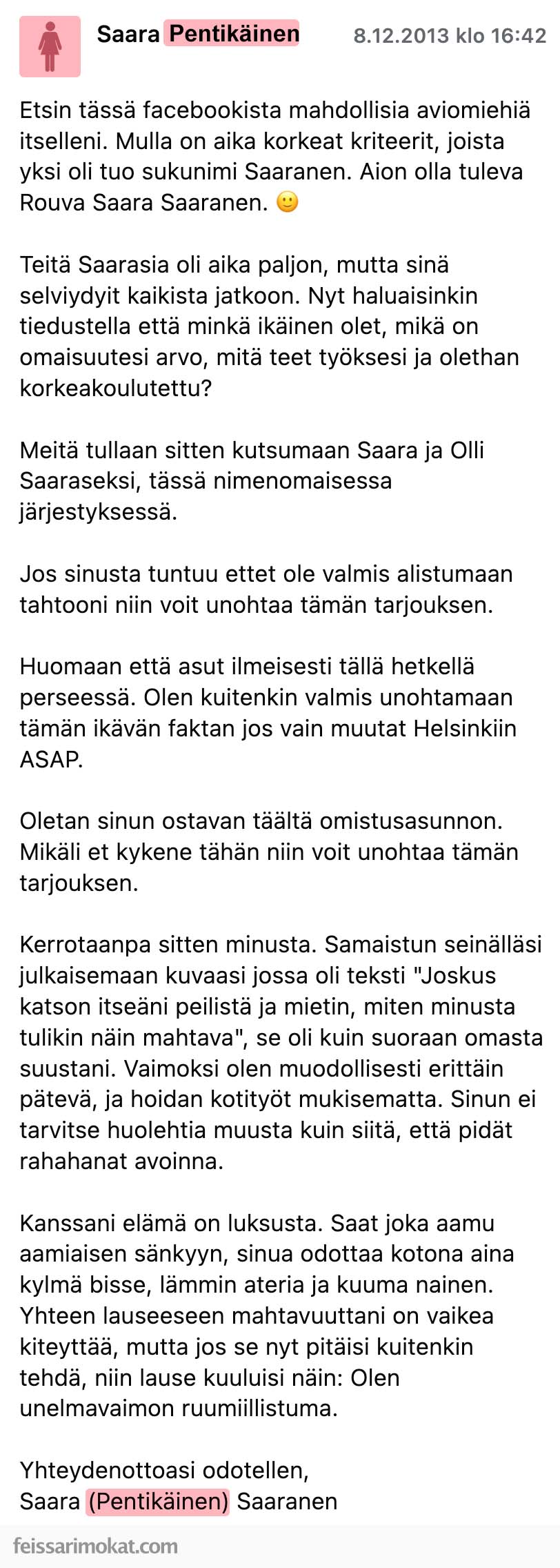 Tapaus Saara Saaranen