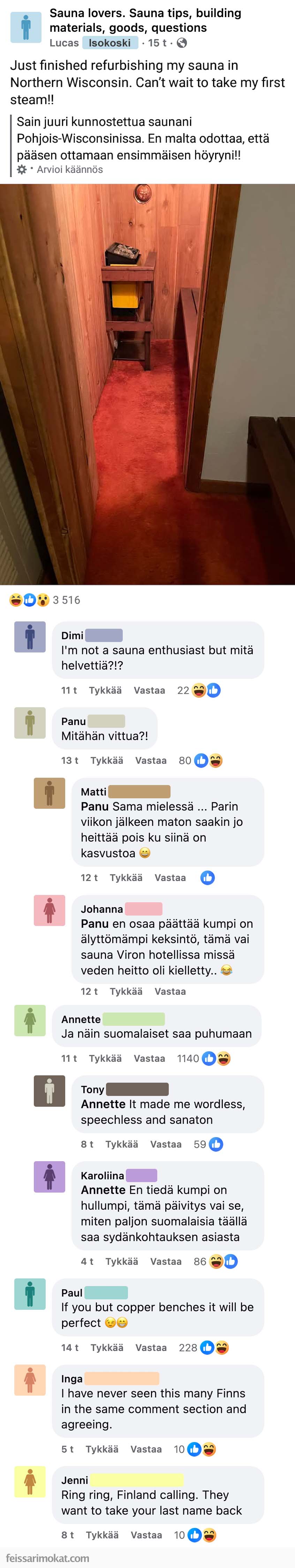 Sauna, mutta ei sinne päinkään