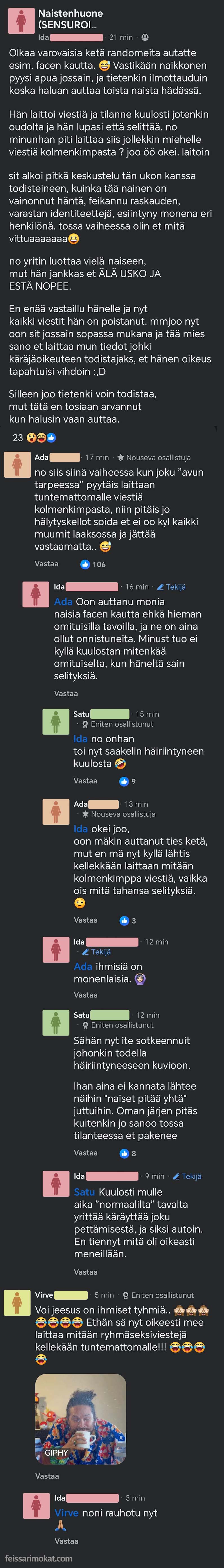 Naistenhuoneen ovi jäi auki, osa 368